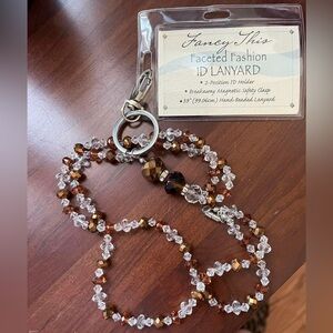 Fancy Beaded ID Lanyard NWT